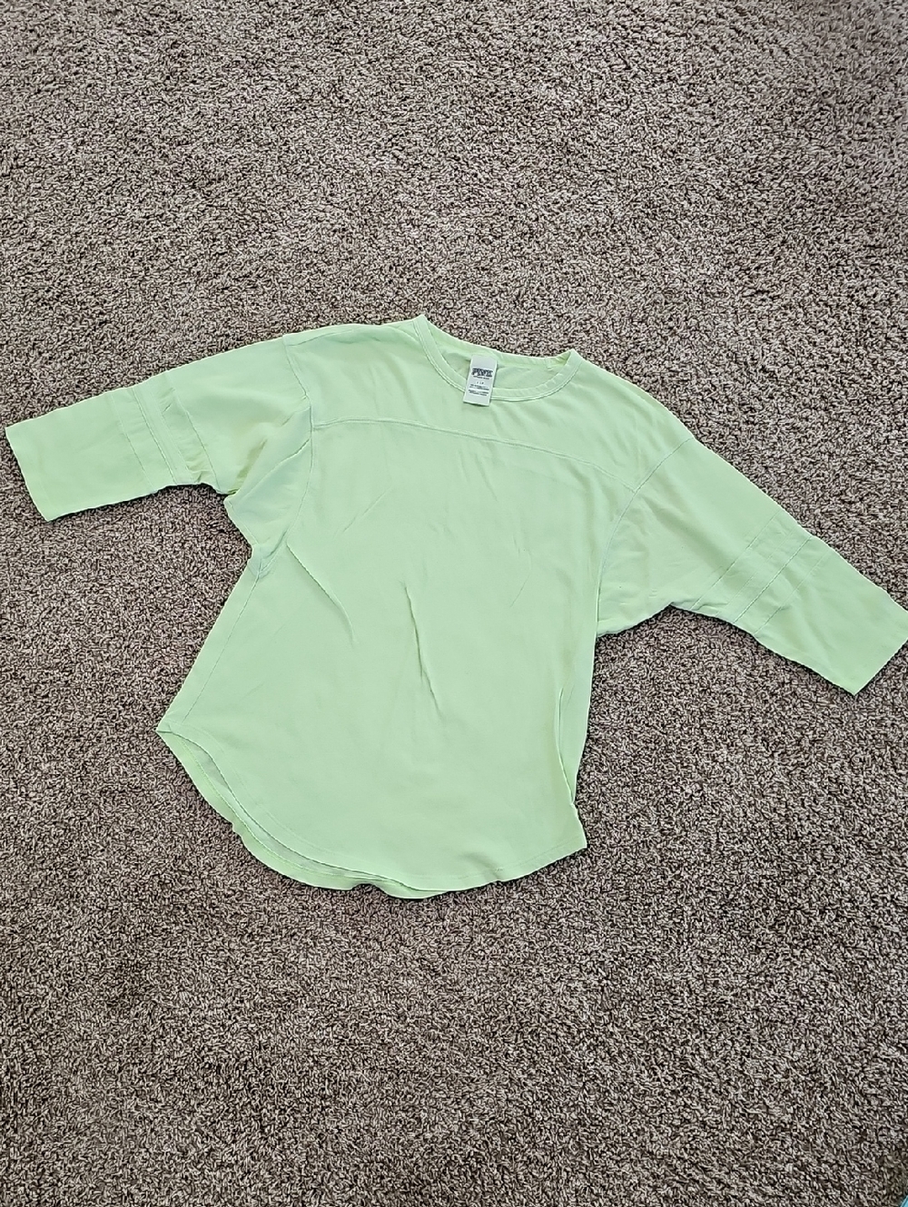 PINK Victoria's Secret Lime Green Crewneck Tee